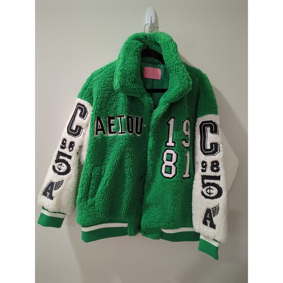 Azalea Wang Teddy Green Varsity Jacket - Picture 4 of 6